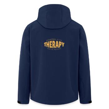 Rowing is my therapy - Rudern ist meine Therapie - Men’s Recycled Softshell Jacket by Stanley/Stella - navy - Back - AI Model Male 185 light (185cm)