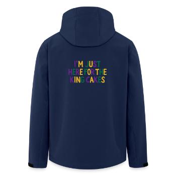 Ich bin nur wegen des King Cakes Mardi Gras Spaßes hier. - Recycelte Männer Softshell-Jacke von Stanley/Stella - Navy - Hinten - AI Model Male 185 light (185cm)