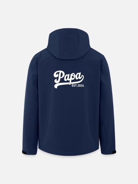 Papa 2026 Werdender Papa 2026 - Recycelte Männer Softshell-Jacke von Stanley/Stella - Navy