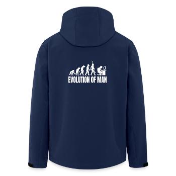 Programmierer Computerfreak Evolution Retro - Recycelte Männer Softshell-Jacke von Stanley/Stella - Navy - Hinten - AI Model Male 185 light (185cm)