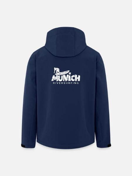 Munich Riversurfing München Surfer (Vintage Weiß) - Recycelte Männer Softshell-Jacke von Stanley/Stella - Navy