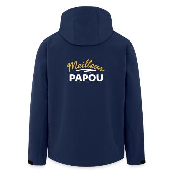 Grafikdesign Lebendige Natur - Recycelte Männer Softshell-Jacke von Stanley/Stella - Navy - Hinten - AI Model Male 185 light (185cm)
