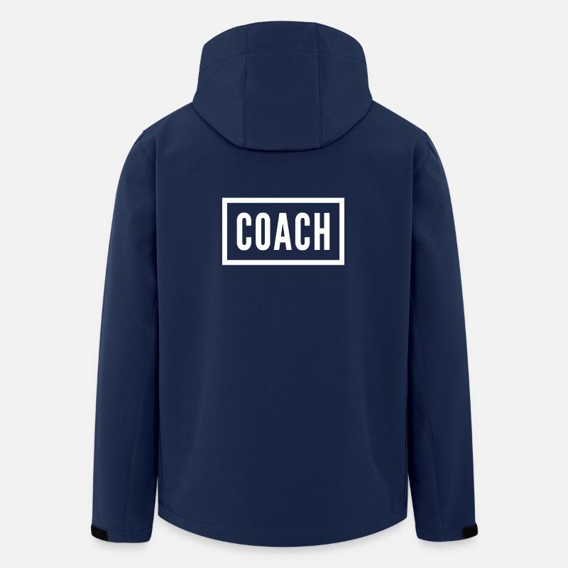 Coach Letter Monogram Design - Men’s Recycled Softshell Jacket by Stanley/Stella - navy