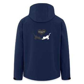 Black and white, kluge sprüche, Katzen Motiv - Recycelte Männer Softshell-Jacke von Stanley/Stella - Navy - Hinten - AI Model Male 185 light (185cm)