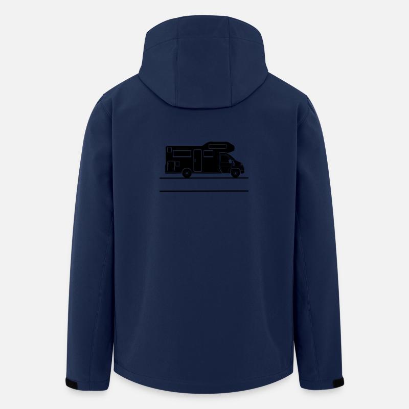 Camper-Silhouette mit Namensraum - Recycelte Männer Softshell-Jacke von Stanley/Stella - Navy