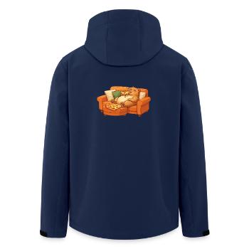 Capybara Sofa Pizza Relaxed Relax Motif - Men’s Recycled Softshell Jacket by Stanley/Stella - navy - Back - AI Model Male 185 light (185cm)