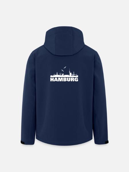 Hamburg Skyline Silhouette Design - Recycelte Männer Softshell-Jacke von Stanley/Stella - Navy