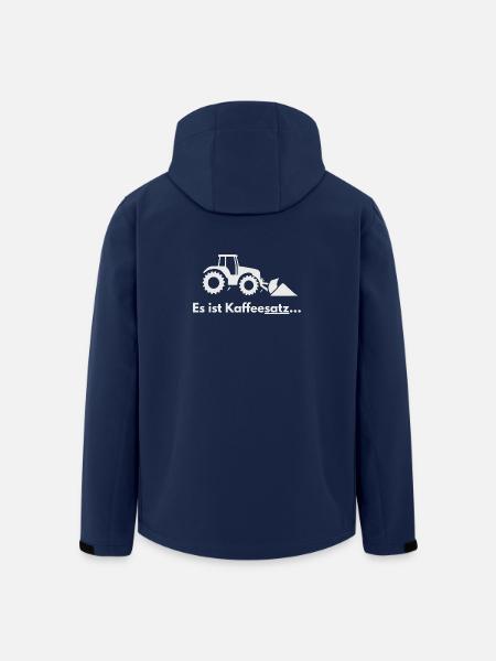 Kaffeesatz-Traktor Pflug-Motiv - Recycelte Männer Softshell-Jacke von Stanley/Stella - Navy