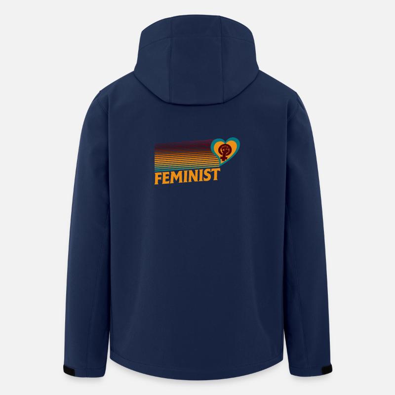 Feministischer Herzfaust-Regenbogen - Recycelte Männer Softshell-Jacke von Stanley/Stella - Navy