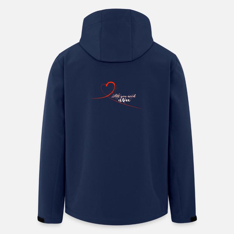 Love_Heart_Brush_Script_Illustration - Recycelte Männer Softshell-Jacke von Stanley/Stella - Navy