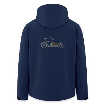 E Lastenfahrrad, elektrisches Lastenrad - Recycelte Männer Softshell-Jacke von Stanley/Stella - Navy - Hinten - AI Model Male 185 light (185cm)