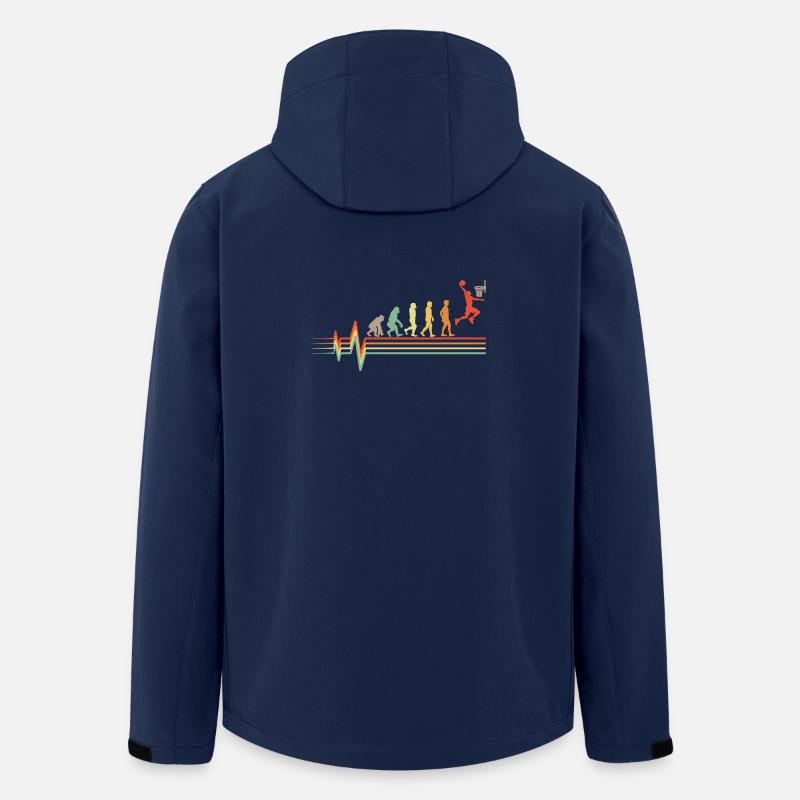 Basketball Evolution Retro EKG Herzschlag Geschenk - Recycelte Männer Softshell-Jacke von Stanley/Stella - Navy