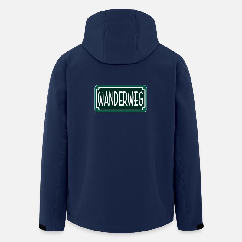 Wanderweg - Wandern Sprüche - Straßenschild - Recycelte Männer Softshell-Jacke von Stanley/Stella - Navy