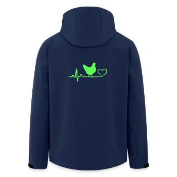 Huhn Hühnerliebe Herzschlag - Recycelte Männer Softshell-Jacke von Stanley/Stella - Navy - Hinten - AI Model Male 185 light (185cm)