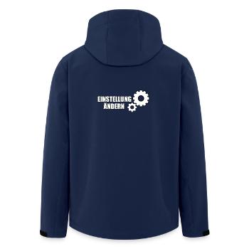 CHANGE SETTING - Men’s Recycled Softshell Jacket by Stanley/Stella - navy - Back - AI Model Male 185 light (185cm)