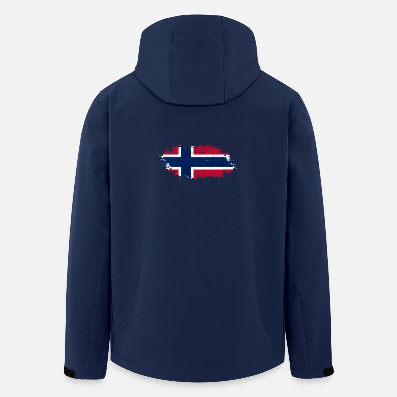 Pinselstrich Norwegische Flagge - Recycelte Männer Softshell-Jacke von Stanley/Stella - Navy