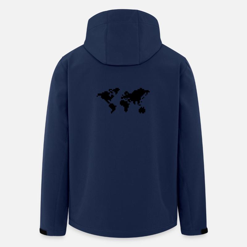 Pixel world map - Men’s Recycled Softshell Jacket by Stanley/Stella - navy