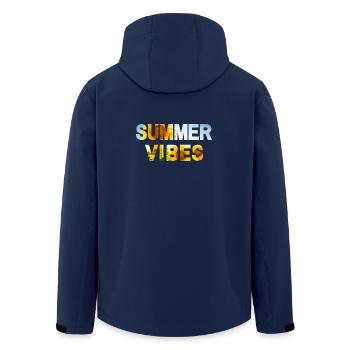 Summer Vibes Sunflower - Recycelte Männer Softshell-Jacke von Stanley/Stella - Navy - Hinten - AI Model Male 185 light (185cm)