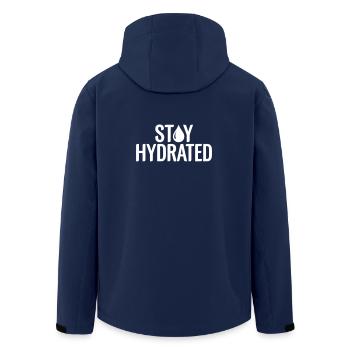 Stay Hydrated Slogan – Lauf- und Sportzitat - Recycelte Männer Softshell-Jacke von Stanley/Stella - Navy - Hinten - AI Model Male 185 light (185cm)