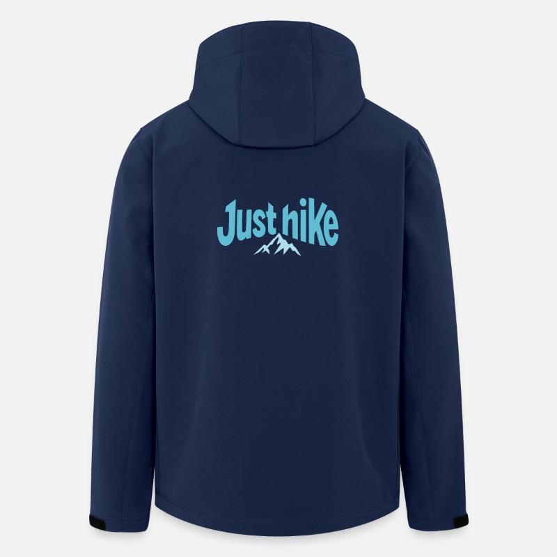 Just Hike Design mit Berg - Recycelte Männer Softshell-Jacke von Stanley/Stella - Navy