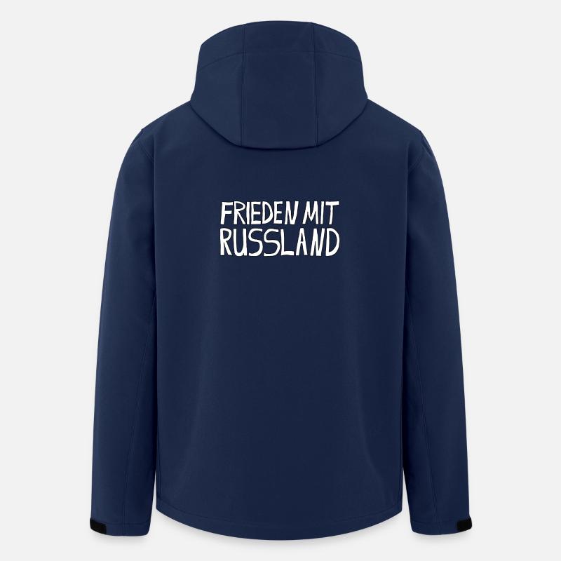 PAIX AVEC LA RUSSIE - Veste softshell homme en polyester recyclé Stanley/Stella - marine