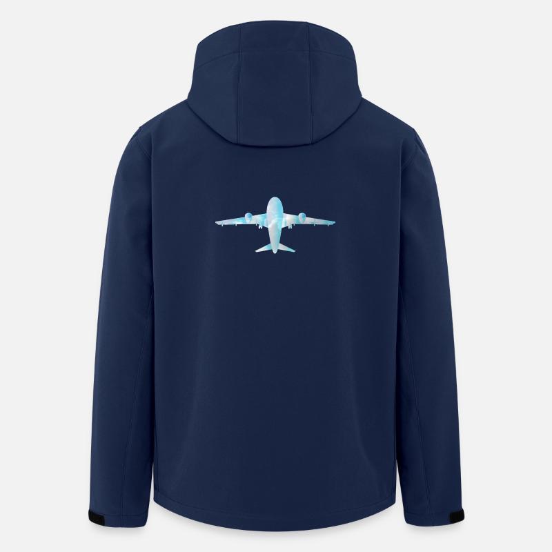 Passenger plane with cloud pattern - Men’s Recycled Softshell Jacket by Stanley/Stella - navy