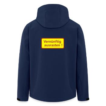 Vernünftig ausrasten - Recycelte Männer Softshell-Jacke von Stanley/Stella - Navy - Hinten - AI Model Male 185 light (185cm)
