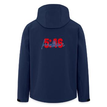 5:46 - Innerbloom Minimal Typography Desig - Men’s Recycled Softshell Jacket by Stanley/Stella - navy - Back - AI Model Male 185 light (185cm)