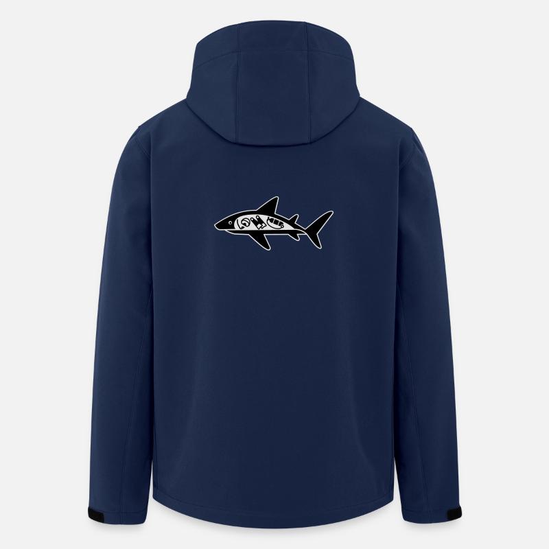Shark aß Taucher - Recycelte Männer Softshell-Jacke von Stanley/Stella - Navy