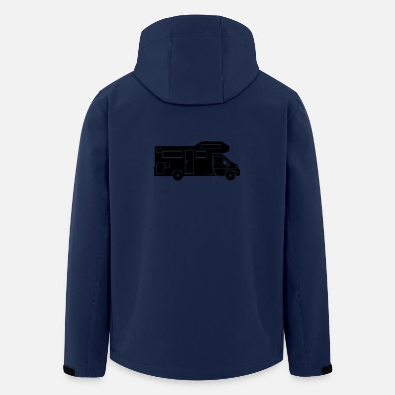 Wohnmobil-Silhouette – schlichtes Camping-Design - Recycelte Männer Softshell-Jacke von Stanley/Stella - Navy