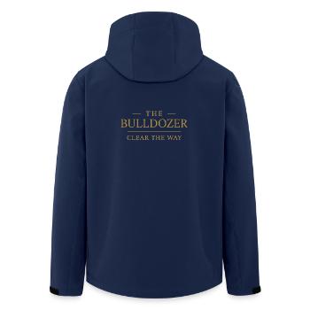 The Bulldozer – Edles Goldlogo Design - Recycelte Männer Softshell-Jacke von Stanley/Stella - Navy - Hinten - AI Model Male 185 light (185cm)