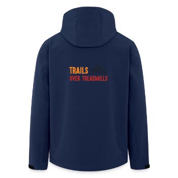 Trail Running - Trails Over Treadmills - Men’s Recycled Softshell Jacket by Stanley/Stella - navy - Back - AI Model Male 185 light (185cm)