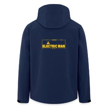 ELECTRIC MAN - Recycelte Männer Softshell-Jacke von Stanley/Stella - Navy - Hinten - AI Model Male 185 light (185cm)