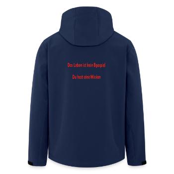 Das Leben ist kein Egospiel - Recycelte Männer Softshell-Jacke von Stanley/Stella - Navy - Hinten - AI Model Male 185 light (185cm)