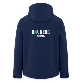 Bauherr 2026 - Recycelte Männer Softshell-Jacke von Stanley/Stella - Navy - Hinten - AI Model Male 185 light (185cm)
