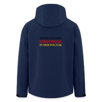 Fachkräftemangel in der Politik - Recycelte Männer Softshell-Jacke von Stanley/Stella - Navy - Hinten - AI Model Male 185 light (185cm)