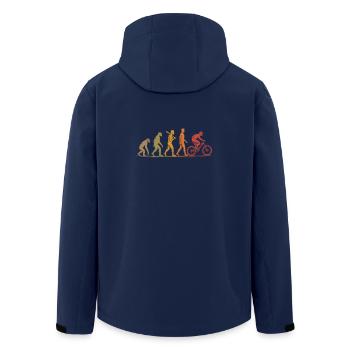  Mountain Biking Evolution Funny MTB Cyclist - Recycelte Männer Softshell-Jacke von Stanley/Stella - Navy - Hinten - AI Model Male 185 light (185cm)