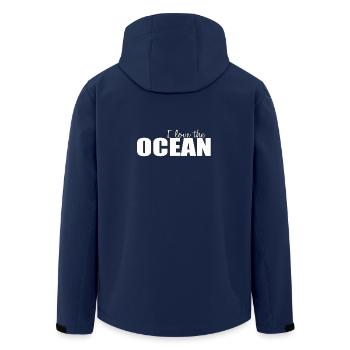 J’adore l’OCÉAN - Veste softshell homme en polyester recyclé Stanley/Stella - marine - Dos - AI Model Male 185 light (185cm)