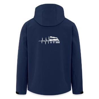 Zug Lokomotive Eisenbahn Zickzack Welle Dampflok - Recycelte Männer Softshell-Jacke von Stanley/Stella - Navy - Hinten - AI Model Male 185 light (185cm)