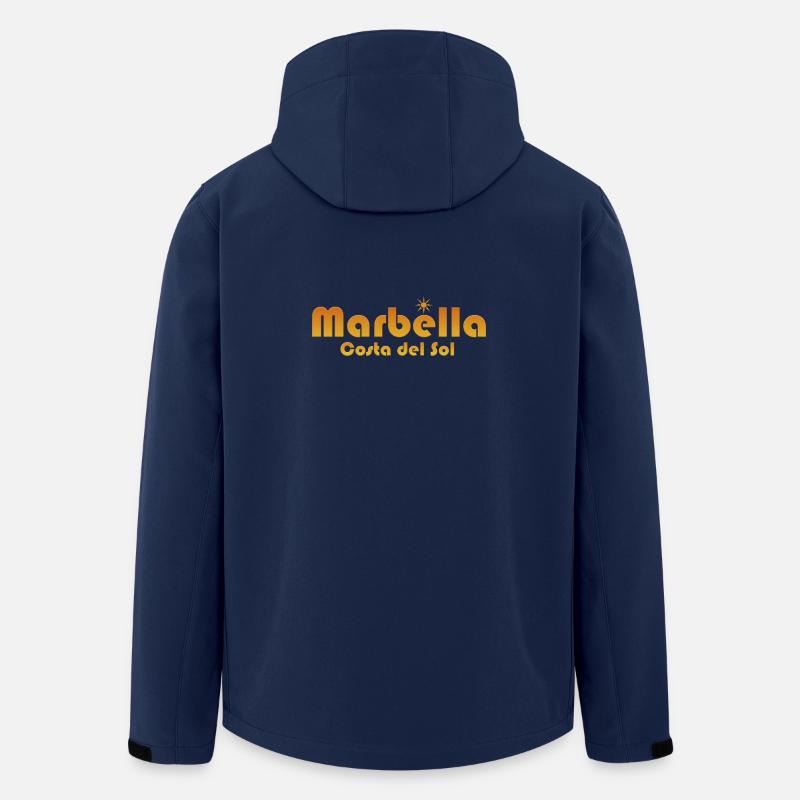 Marbella Costa del Sol-Sunburst Texte - Veste softshell homme en polyester recyclé Stanley/Stella - marine
