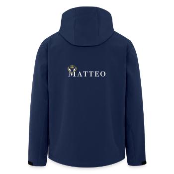 Matteo königlich - Vektorgrafik - Recycelte Männer Softshell-Jacke von Stanley/Stella - Navy - Hinten - AI Model Male 185 light (185cm)