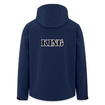 King Classic Text - Men’s Recycled Softshell Jacket by Stanley/Stella - navy - Back - AI Model Male 185 light (185cm)