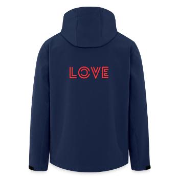 Love - Recycelte Männer Softshell-Jacke von Stanley/Stella - Navy - Hinten - AI Model Male 185 light (185cm)