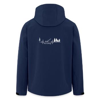 Herzschlag Holzfäller Motorsäge Puls WHITE  v1 - Recycelte Männer Softshell-Jacke von Stanley/Stella - Navy - Hinten - AI Model Male 185 light (185cm)