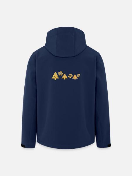 Goldene Weihnachtsbäume mit Blüten - Recycelte Männer Softshell-Jacke von Stanley/Stella - Navy