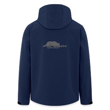 SHS Logo grau - Recycelte Männer Softshell-Jacke von Stanley/Stella - Navy - Hinten - AI Model Male 185 light (185cm)