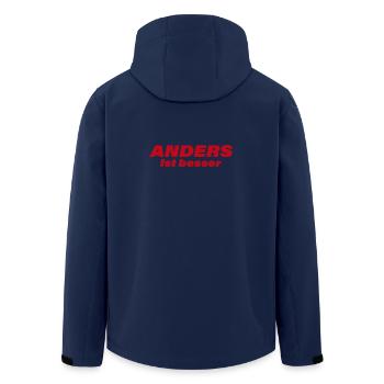 ANDERS IST BESSER - Recycelte Männer Softshell-Jacke von Stanley/Stella - Navy - Hinten - AI Model Male 185 light (185cm)