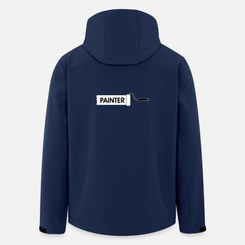 Paint roller with white paint - Men’s Recycled Softshell Jacket by Stanley/Stella - navy