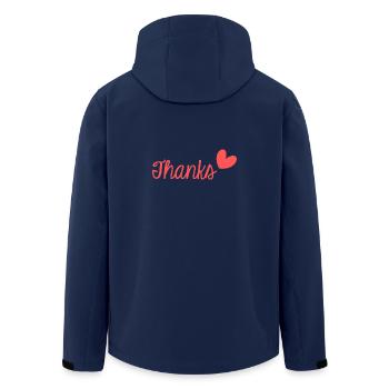 VIELEN DANK. DANKE. VIELEN DANK. JAHRESTAG. GEBURT. - Recycelte Männer Softshell-Jacke von Stanley/Stella - Navy - Hinten - AI Model Male 185 light (185cm)