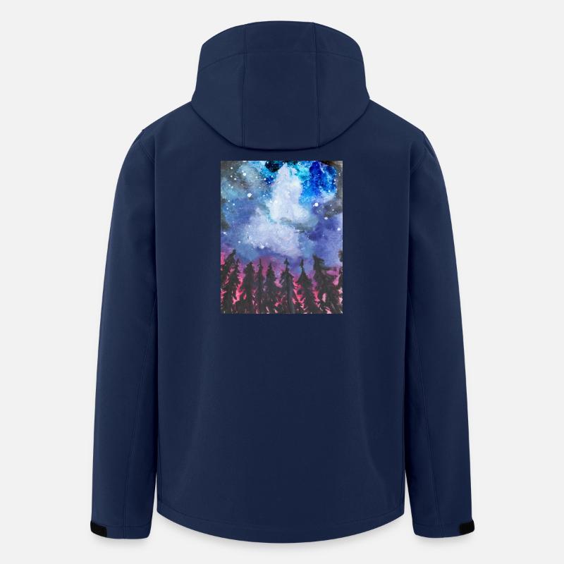 Wald bei Nacht - Recycelte Männer Softshell-Jacke von Stanley/Stella - Navy